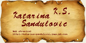 Katarina Sandulović vizit kartica